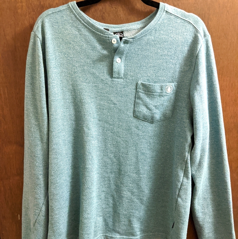 Volcom long sleeve henley t-shirt, mint